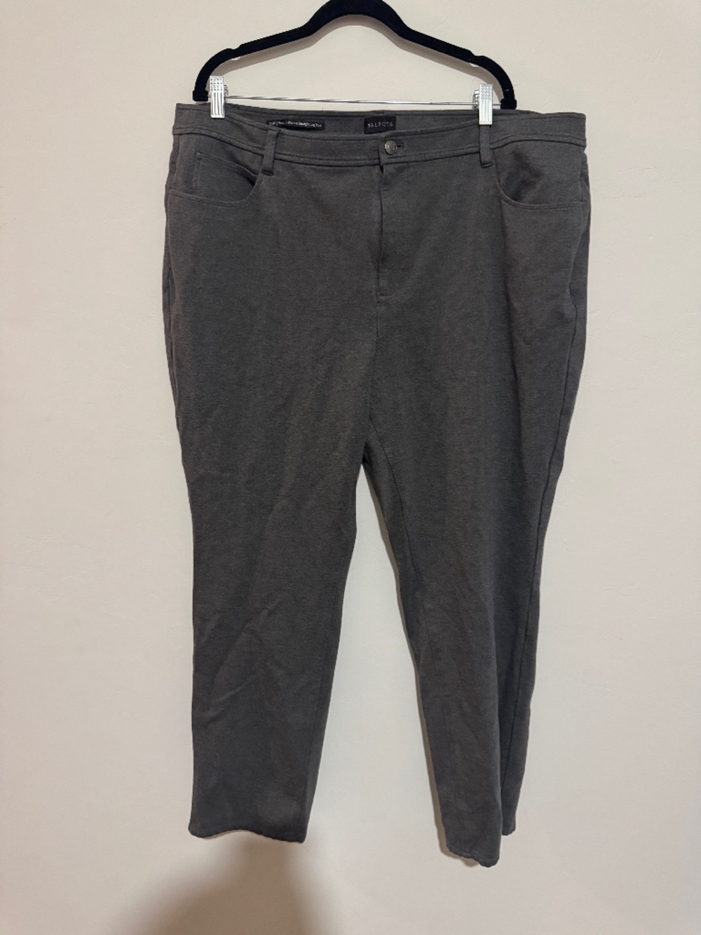 Talbots Size 22W Soho 5-Pocket Straight Leg Pants Gray Ponte Knit Plus